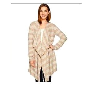 Barefoot Dreams sweater cardigan Cozy Chic Lite Calypso wrap striped bamboo knit